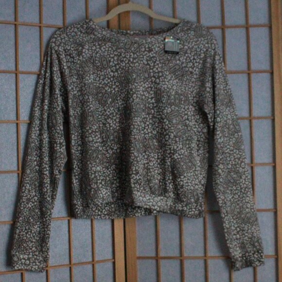XOXO Logo & Animal Print Cozy Pajama Top - Picture 1 of 5